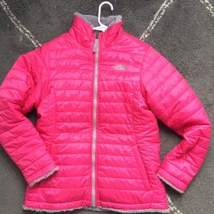 Girls Pink North Face Jacket Size XL 18